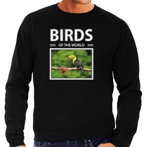 Dieren foto sweater Toekan - zwart - heren - birds of the world - cadeau trui vogel liefhebber