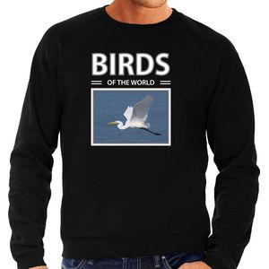 Dieren - Zilverreiger - Sweater - Zwart - Katoen - Birds of the World