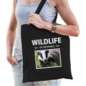 Das tasje zwart volwassenen en kinderen - wildlife of the world kado boodschappen tas - Feest Boodschappentassen