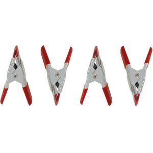 Mini zeilklem/zeilclip - Set van 24x stuks - 5 cm - kunststof/staal - Dekzeil klemmen - Camping/outdoor klemmen - Klussen