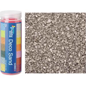 2x busjes fijn decoratie zand/kiezels in het zilver 480 gram - Decoratie zandkorrels mini steentjes 1 tot 2 mm