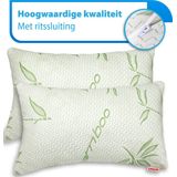 Bamboe - Hoofdkussen - Set van 2 - Bamboe met Traagschuim - Hypoallergeen en Ademend