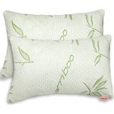 Bamboe - Hoofdkussen - Set van 2 - Bamboe met Traagschuim - Hypoallergeen en Ademend