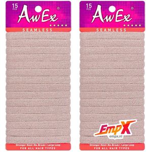 Stevige Haarelastiekjes - hoge kwaliteit haarelastiekjes - normale haar - 30 stuks – bruin - Ø 5 cm - dik 7mm