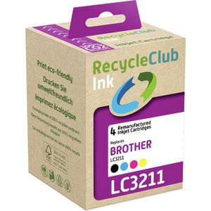 RecycleClub Cartridge compatibel met Brother LC-3211 Multipack K10198RC