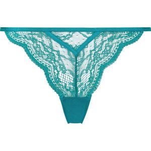 Hunkemöller Dames Lingerie String Isabelle - Groen - maat 3XL