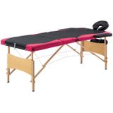 vidaXL-Massagetafel-inklapbaar-3-zones-hout-zwart-en-roze