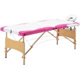 vidaXL-Massagetafel-inklapbaar-3-zones-hout-wit-en-roze