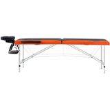 vidaXL-Massagetafel-inklapbaar-2-zones-aluminium-zwart-en-oranje