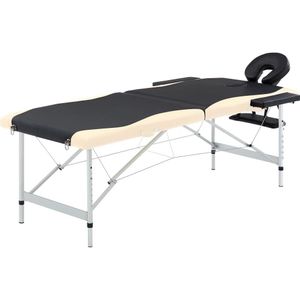 Massagetafel - Zwart-Beige - Kunstleer-Aluminium