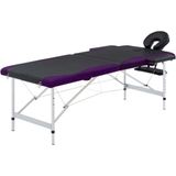 vidaXL-Massagetafel-inklapbaar-2-zones-aluminium-zwart-en-paars