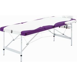 vidaXL-Massagetafel-inklapbaar-3-zones-aluminium-wit-en-paars