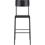 VidaXL Barstoelen 6 st Massief Multiplex Staal Zwart