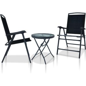 vidaXL 3-tlg. Bistro-Set Schwarz Stahl