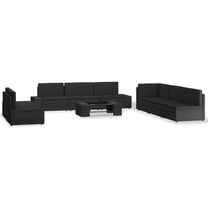 vidaXL-9-delige-Loungeset-poly-rattan-zwart