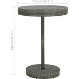 VidaXL Tuintafel 75,5x106 cm Poly Rattan Grijs