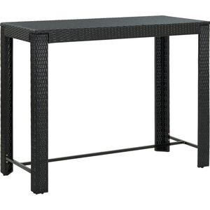 VidaXL Tuinbartafel 140,5x60,5x110,5 cm Poly Rattan Zwart