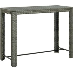 vidaXL - Tuinbartafel - Grijs - PE-Rattan - Gepoederd Staal