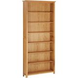 VidaXL Boekenkast 7 Schappen 90x22,5x200 cm Massief Eikenhout