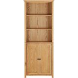 VidaXL Boekenkast 2 Deuren 70x30x180 cm Massief Eikenhout