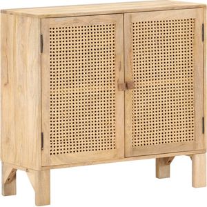 vidaXL-Dressoir-80x30x73-cm-massief-mangohout-en-natuurlijk-riet