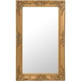 vidaXL Wandspiegel - Barok Stijl - Goudkleurig - Hout en Glas - Rechthoekig