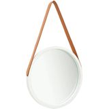 vidaXL Wandspiegel mit Gürtel 40 cm Weiß