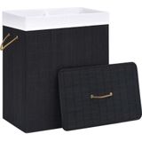 vidaXL Wasmand - 100 L - Bamboe - Zwart