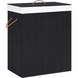 vidaXL Wasmand - 100 L - Bamboe - Zwart