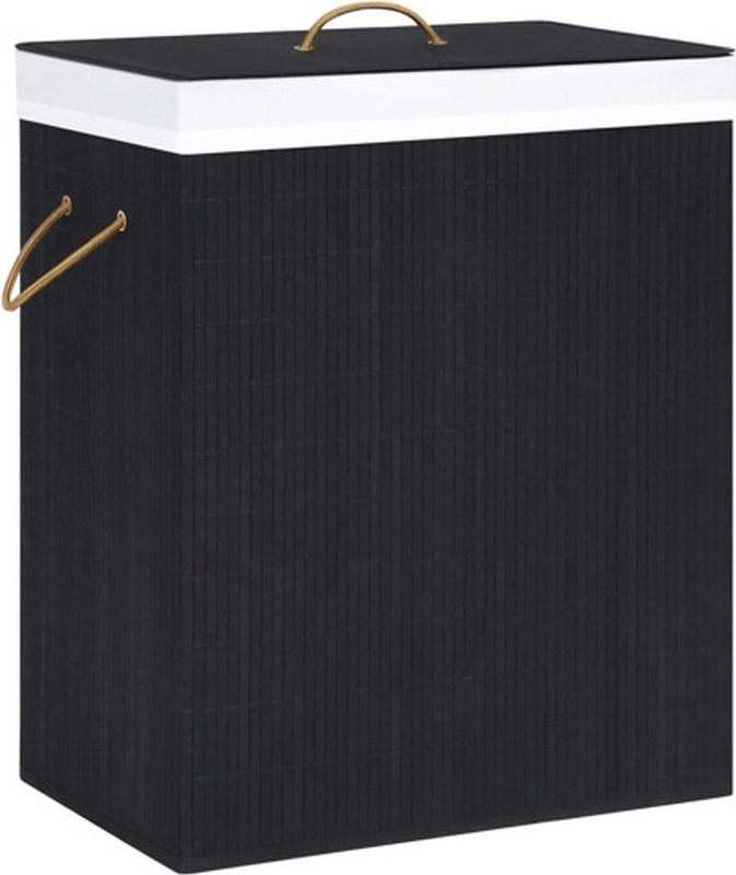 vidaXL Wasmand - 100 L - Bamboe - Zwart