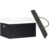 vidaXL - Opbergboxen - Zwart - Bamboe en Weven Stof - Set van 4