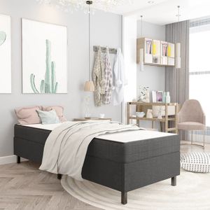 vidaXL Boxspringbett Dunkelgrau Stoff 100x200 cm
