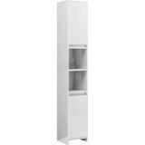 vidaXL Badkamerkast 30x30x183,5 cm bewerkt hout hoogglans wit