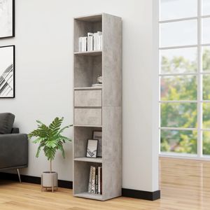 vidaXL - Boekenkast - 36x30x171 - cm - bewerkt - hout - betongrijs
