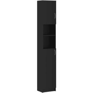 vidaXL - Badkamerkast - 32x25,5x190 - cm - spaanplaat - zwart