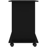 Bureau - Zwart - Bewerkt Hout - Met Uittrekbare Toetsenbordlade