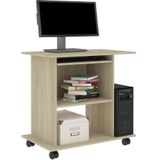 vidaXL - Computerbureau - Sonoma Eikenkleurig - Bewerkt Hout - Uittrekbaar Toetsenbordgedeelte
