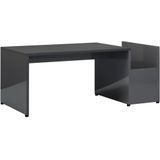 VidaXL Salontafel 90x45x35 cm Hoogglans Grijs