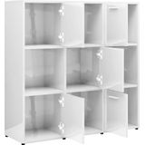 vidaXL-Boekenkast-90x30x90-cm-spaanplaat-hoogglans-wit