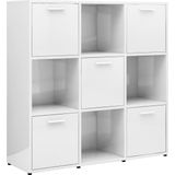 vidaXL-Boekenkast-90x30x90-cm-spaanplaat-hoogglans-wit