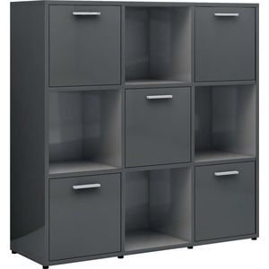 vidaXL-Boekenkast-90x30x90-cm-spaanplaat-hoogglans-grijs