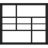 Wandplank - Zwart - Bewerkt Hout - 10 Open Vakken
