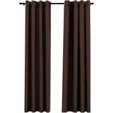 vidaXL Verdunkelungsvorhänge Ösen Leinenoptik 2 Stk. Taupe 140x245 cm