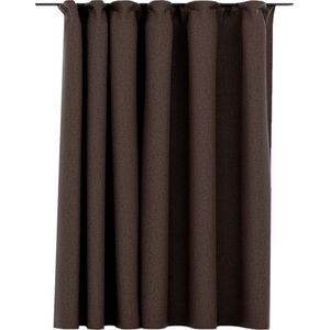 Gordijnen - Taupe - 100% Polyester - Verduisterend - Met Haken