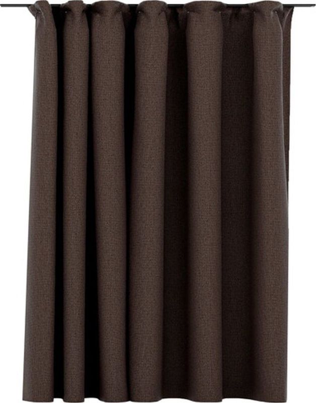 Gordijnen - Taupe - 100% Polyester - Verduisterend - Met Haken