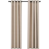 vidaXL Gordijnen - Verduisterend - Beige - 2 Stuks - 140x245 cm