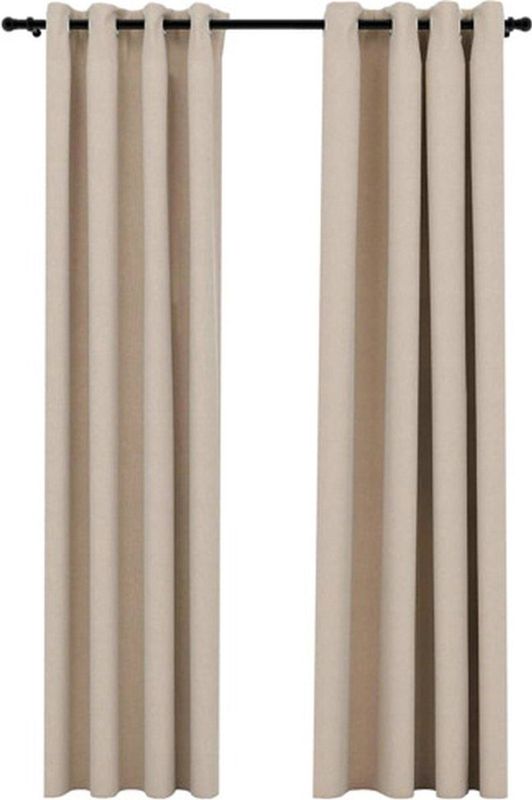 vidaXL Gordijnen - Verduisterend - Beige - 2 Stuks - 140x245 cm