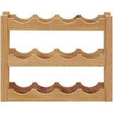 vidaXL Weinregal für 12 Flaschen 47 x 21 x 36 cm Eiche Massivholz