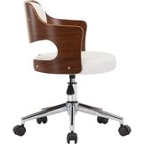 VidaXL-Kantoorstoel-draaibaar-gebogen-hout-en-kunstleer-wit