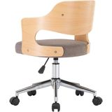vidaXL-Kantoorstoel-draaibaar-gebogen-hout-en-stof-taupe